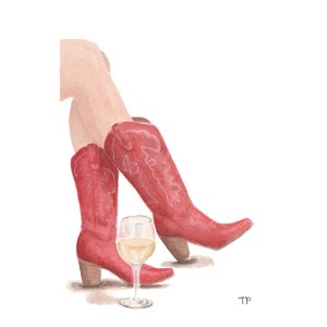 Red boots and wine